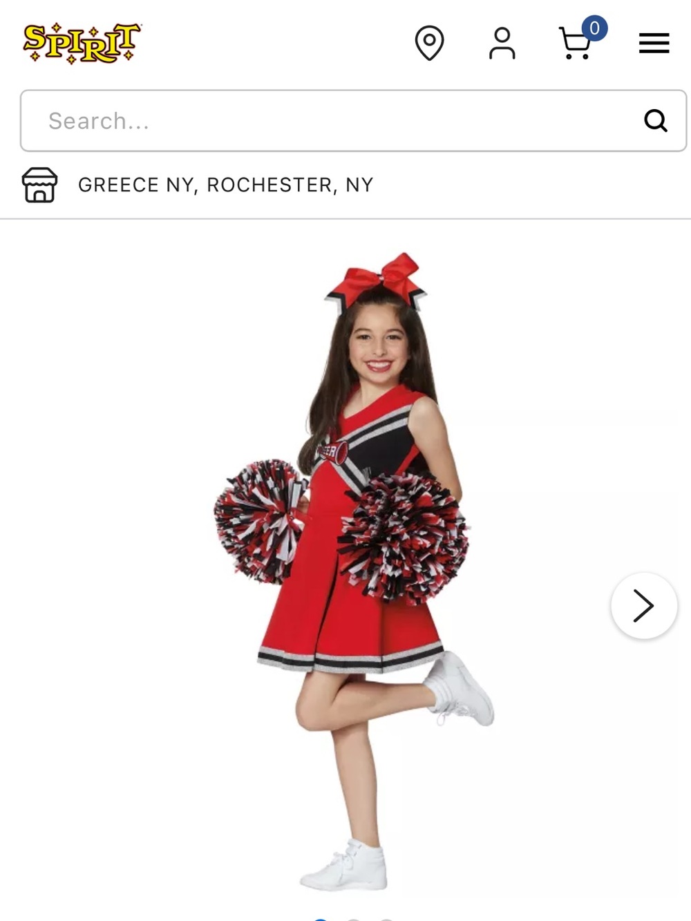 Spirit Red and Black Cheer Costume for Kids Size M